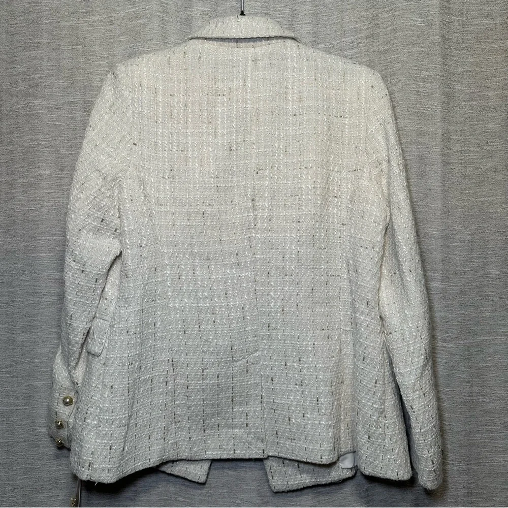 Nanette Lepore Cream Textured Tweed Statement Blazer | Coquette Coastal Grandma - Picture 15 of 16